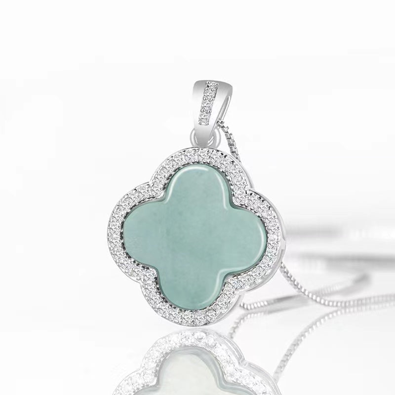 Four Leaf Clover Jade Necklace-Faith & Hope