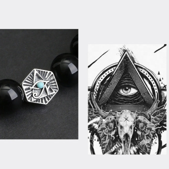 Eye of Providence Obsidian Tiger's Eye Bracelet-Modern Insight