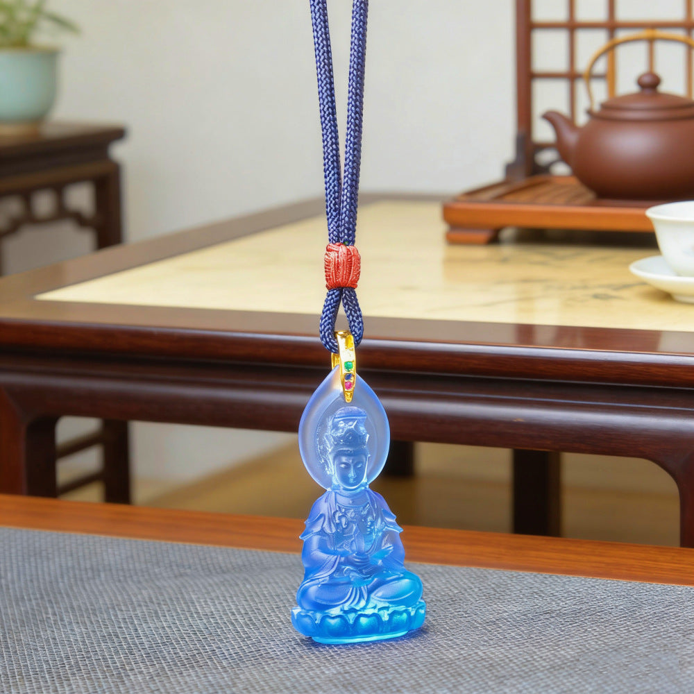 Mazu/Matsu Glaze Pendant¨CProtective Guardian Necklace for Peace & Clarity