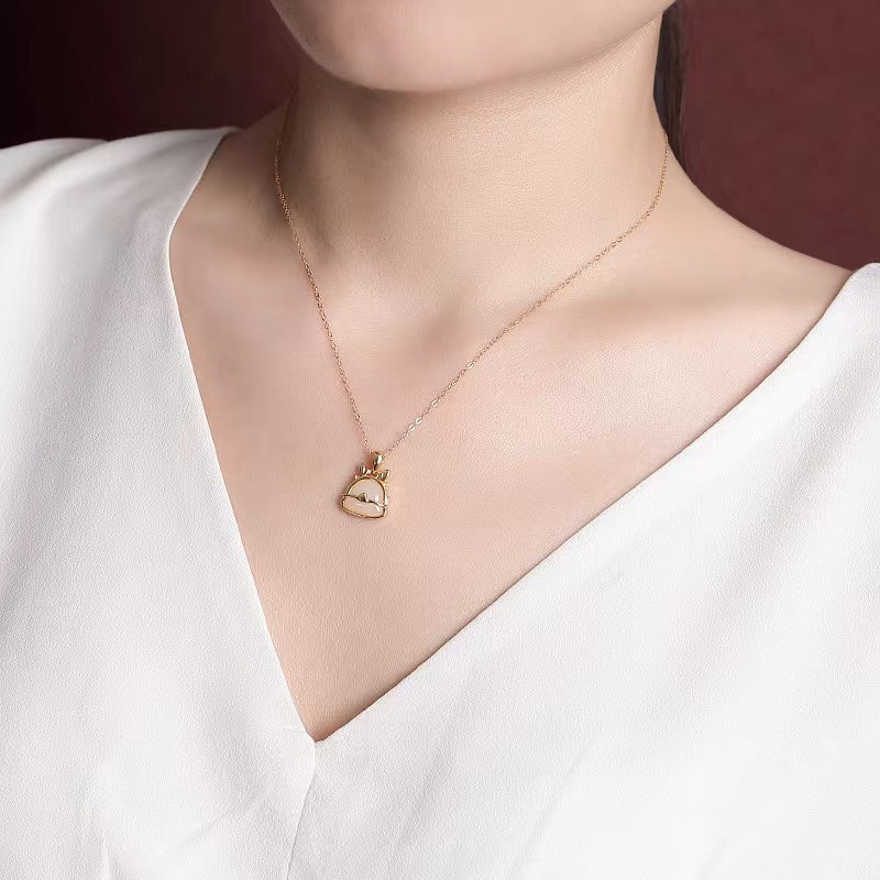 Dragon Year White Jade Necklace-Fortune Prosperity