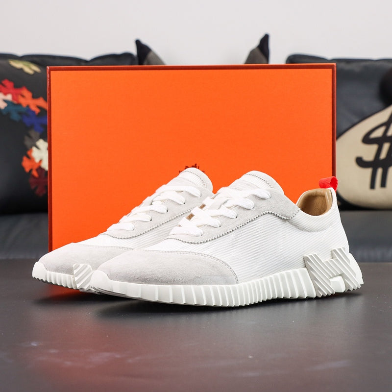 Hermes Bouncing Sneaker - White/Grey Red Pull Tab