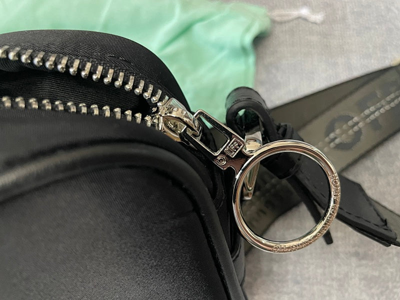 Off-White Crossbody Bag with Dust Bag - Black