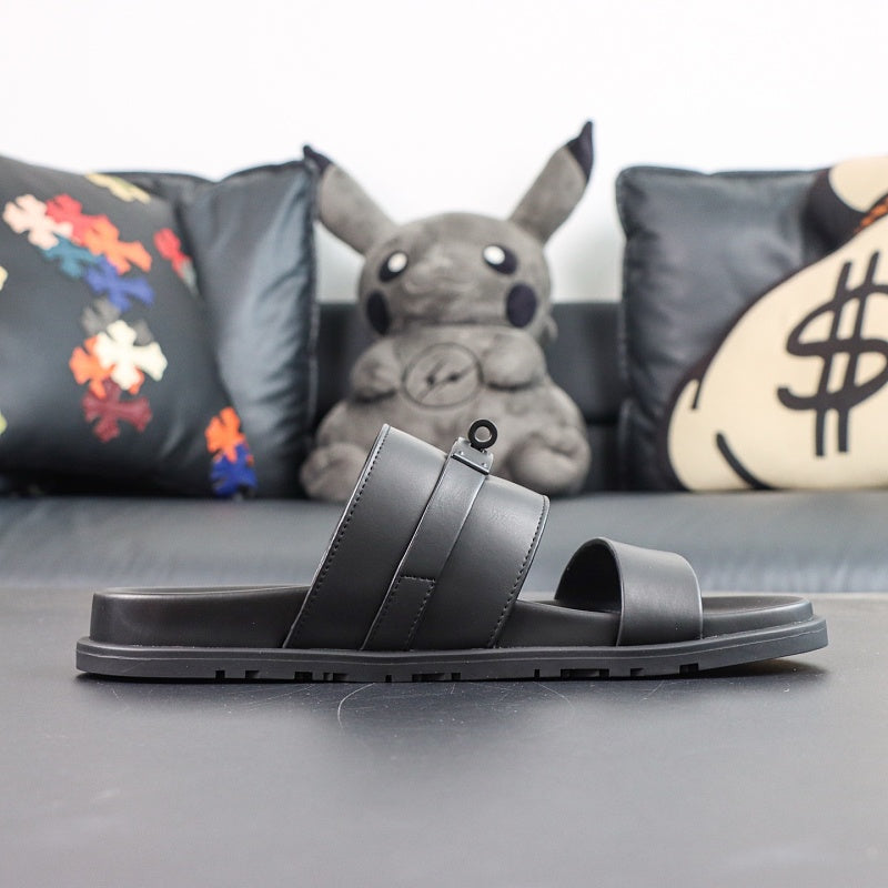 Hermes Extra Sandal - Black Calfskin