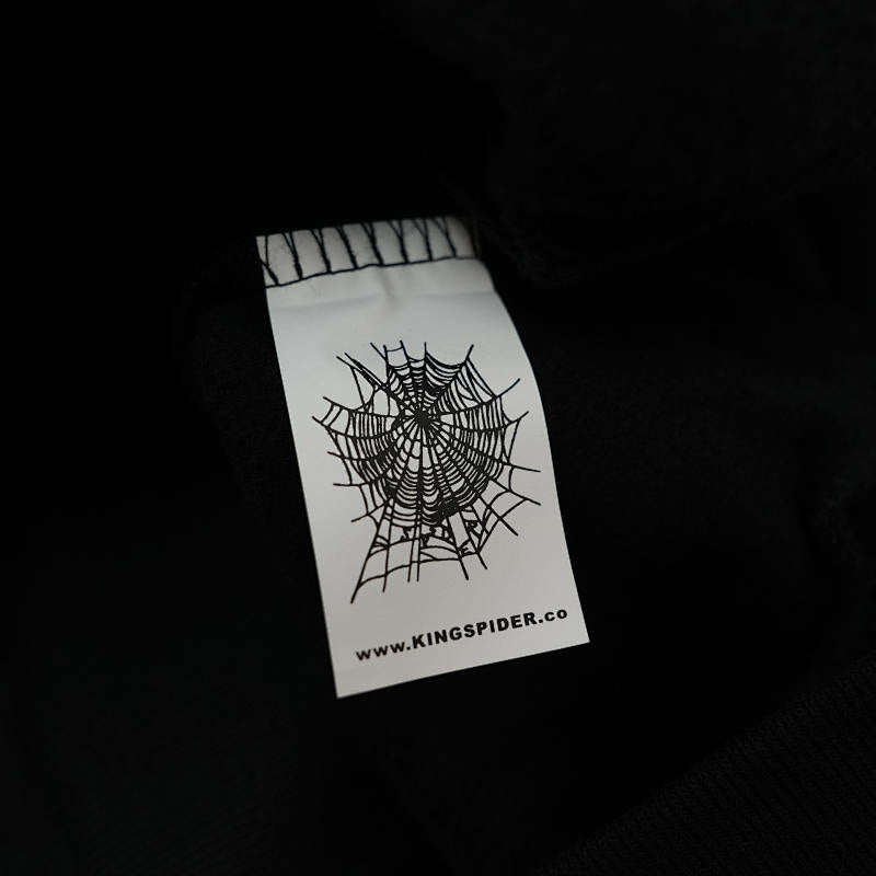 Sp5der Angel Number Hoodie Black
