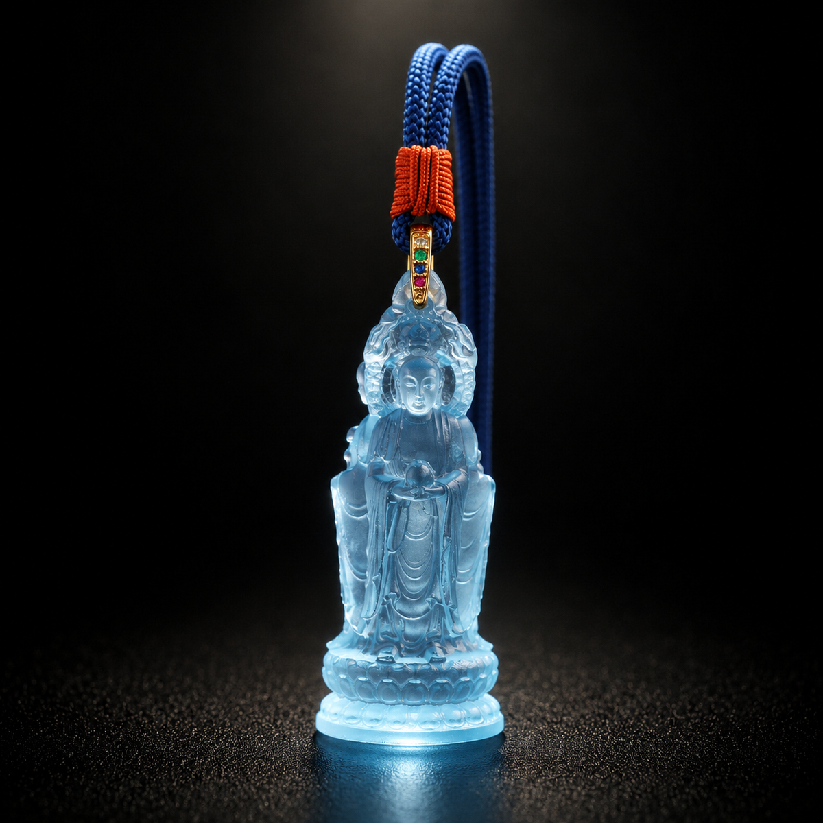 Three-Faced Ksitigarbha Guardian Liuli Pendant–Protection. Guidance & Safe Passage