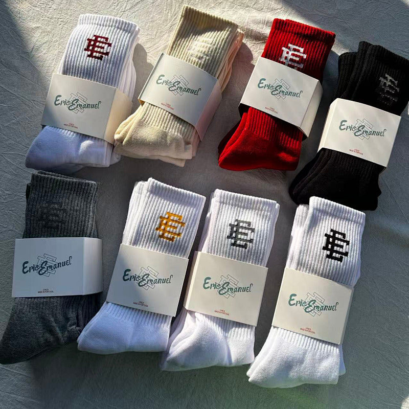 Eric Emanuel EE Logo Ribbed Crew Socks