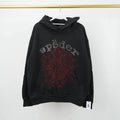 Sp5Der Rhinestone Og Web V2 Hoodie Black