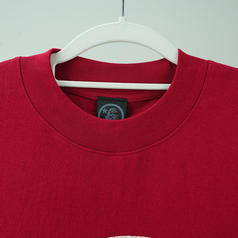 Hellstar Studios Jesus Emblem Short Sleeve Tee Shirt Blood Red