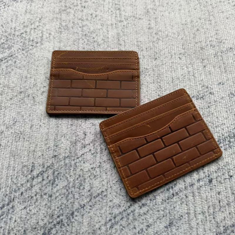 Brick-Embossed Leather Belt Set - Tan/Cognac