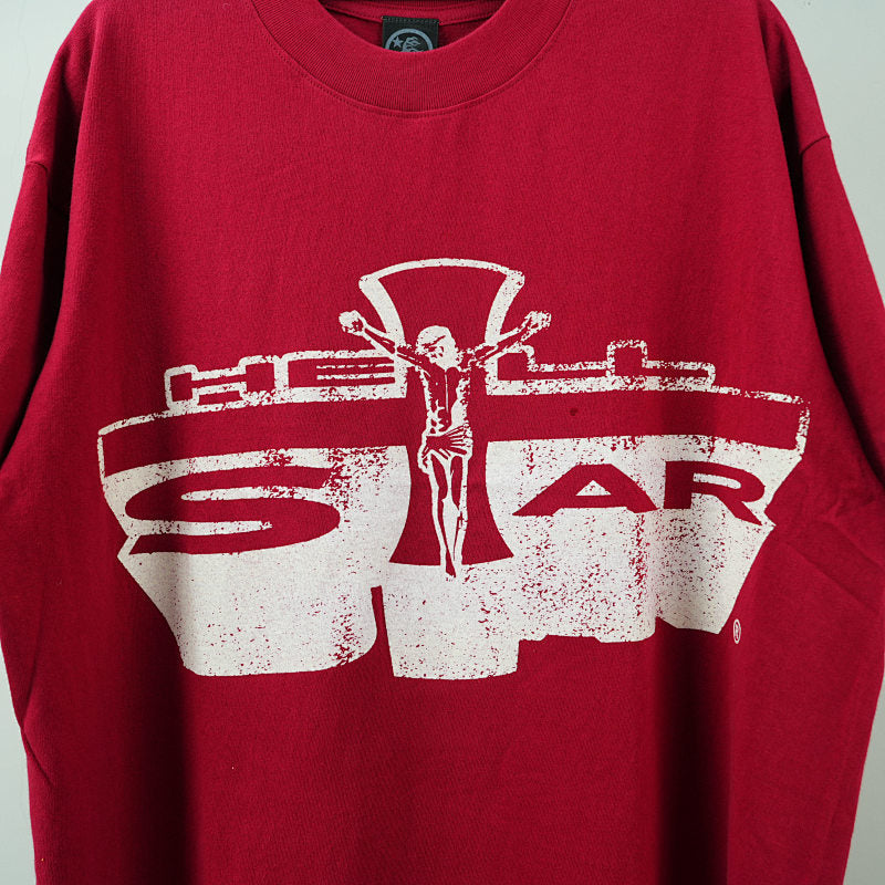 Hellstar Studios Jesus Emblem Short Sleeve Tee Shirt Blood Red