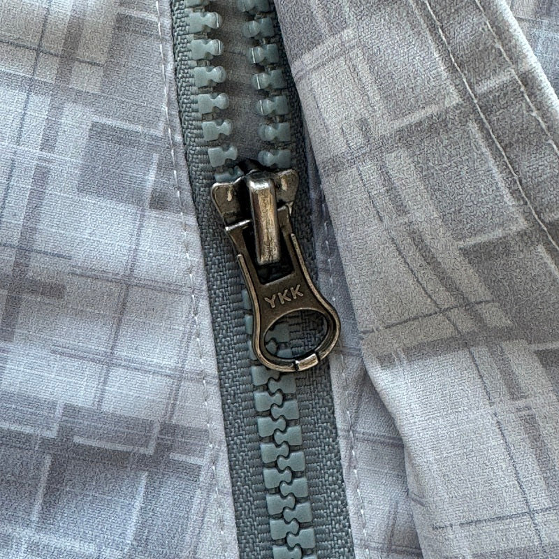 Mertra Patchwork Plaid Jacket - Grey Camo