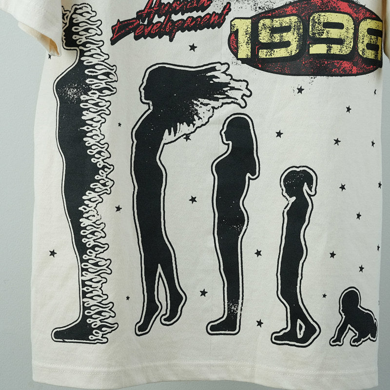 Hellstar Studios Cranium Short Sleeve Tee Shirt Cream