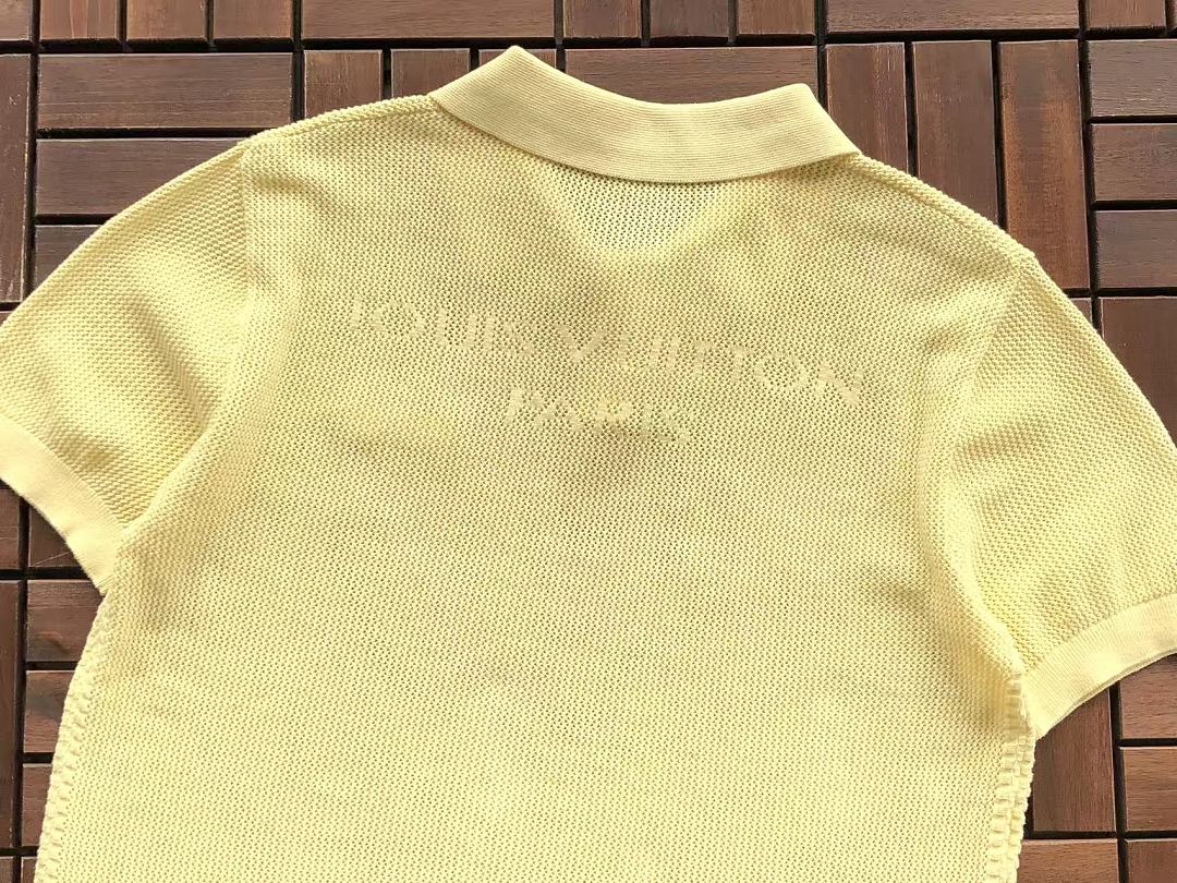 Yellow Knit Short-Sleeve Polo Shirt