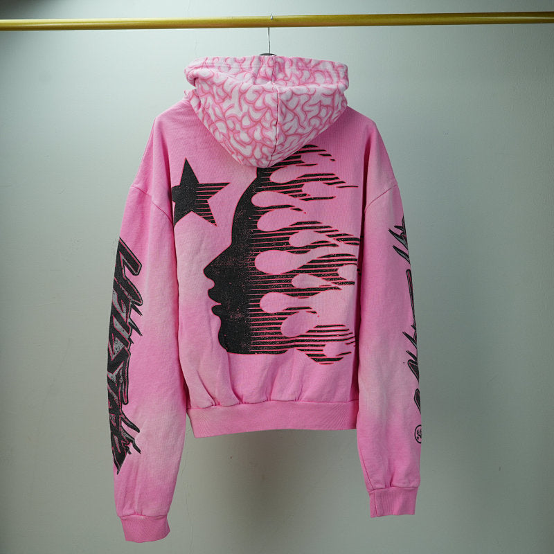 Hellstar Brainwashed With Brain Hoodie Pink