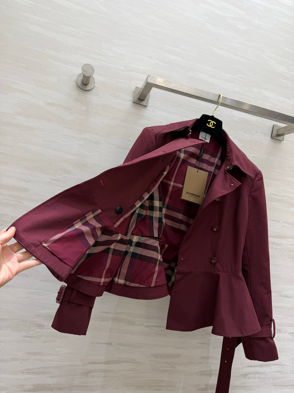 Short Peplum Trench Coat