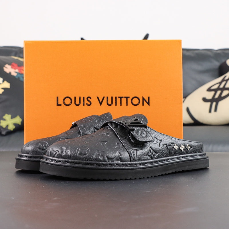 Louis Vuitton Easy Mule Monogram Embossed - Black