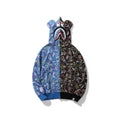 BAPE Milo Shark Full-Zip Hoodie (Blue/Black Split)