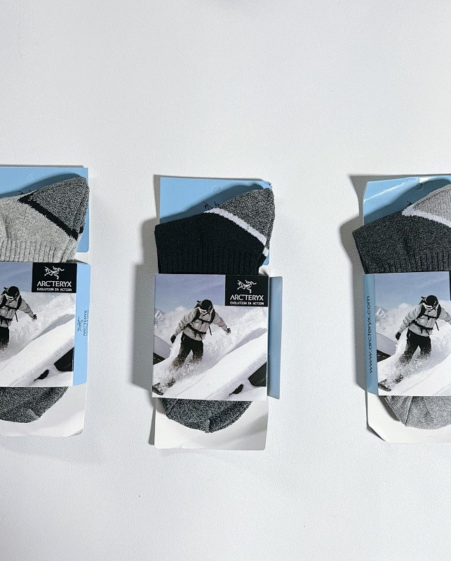 Arc'teryx Ski Socks 3-Pack - Gray/Green/Charcoal