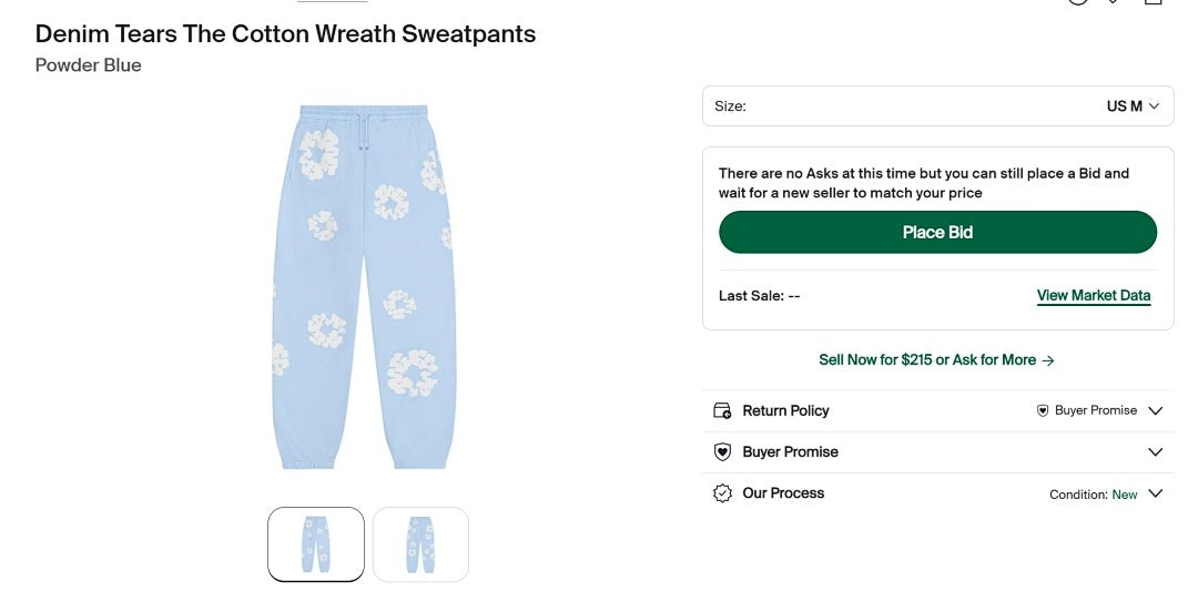 Denim Tears The Cotton Wreath Powder Pants