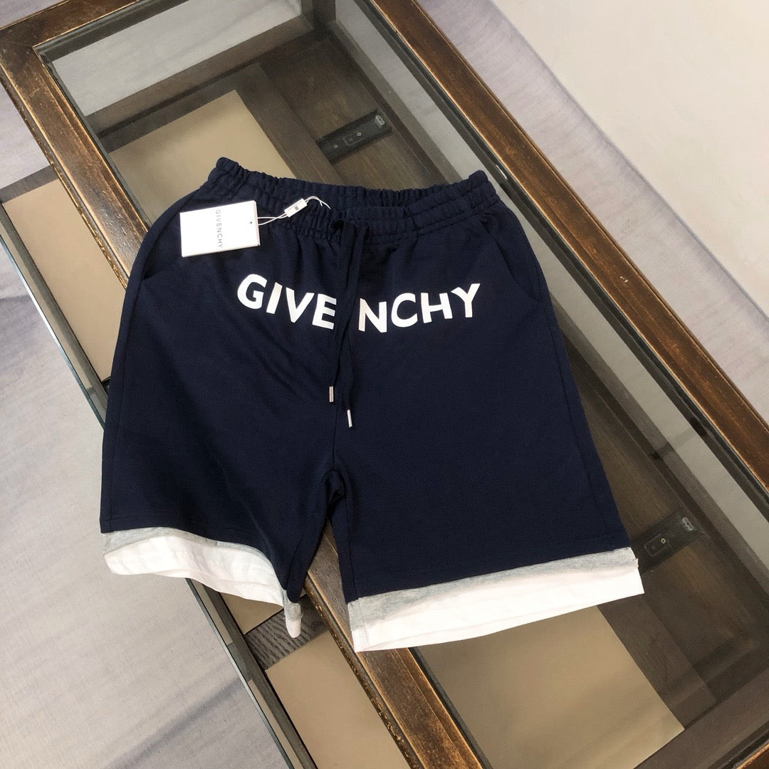 Layered Logo Drawstring Shorts
