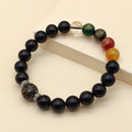 Five-Directional Wealth God Obsidian Bracelet-Gathered Blessings