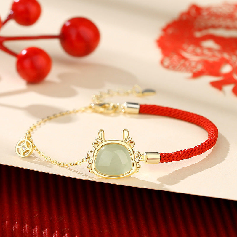 Zodiac Dragon Silver Bracelet-Luck Prosperity