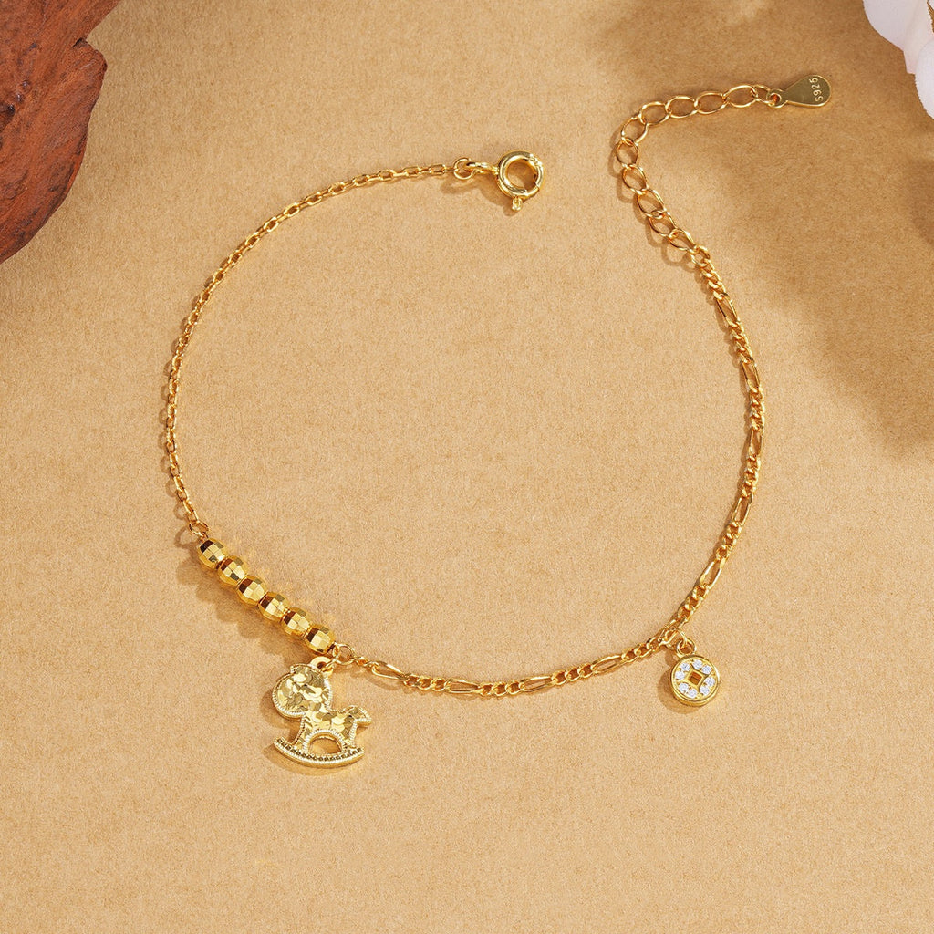 Fortune Gallop Golden Bracelet-2026 Horse Symbol of Progress & Prosperity