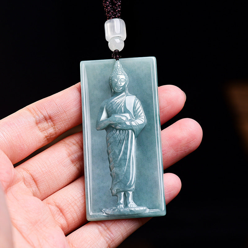 Path of Mindful Compassion Pindapata Buddha Jade Pendant