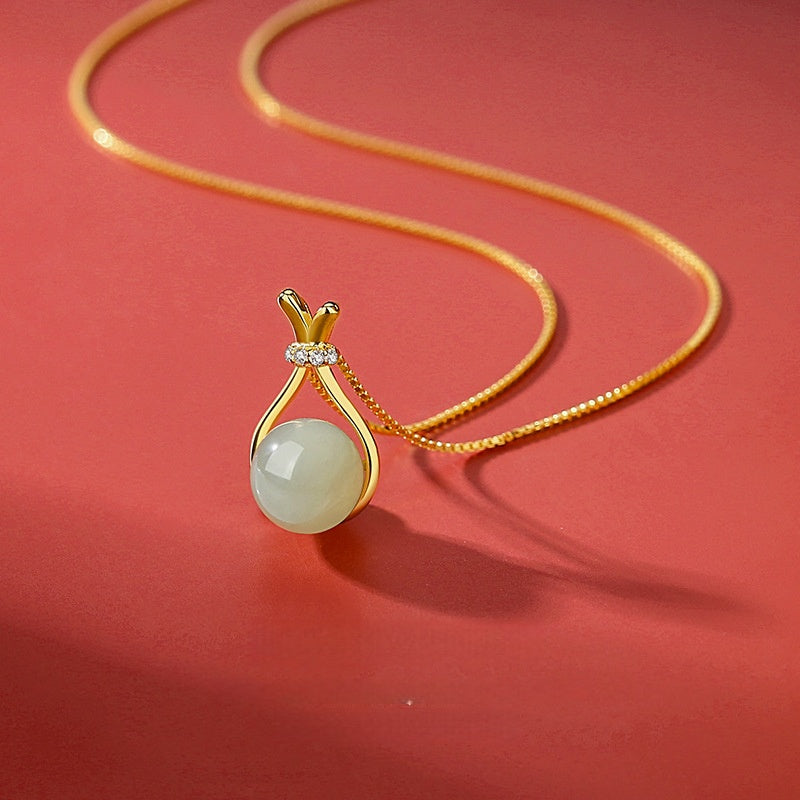 Blessing Pouch Jade Necklace ¨C Grace Serenity