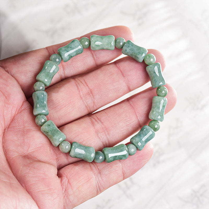 Green Jade Bamboo Bracelet-Growth. Success & Lasting Blessings