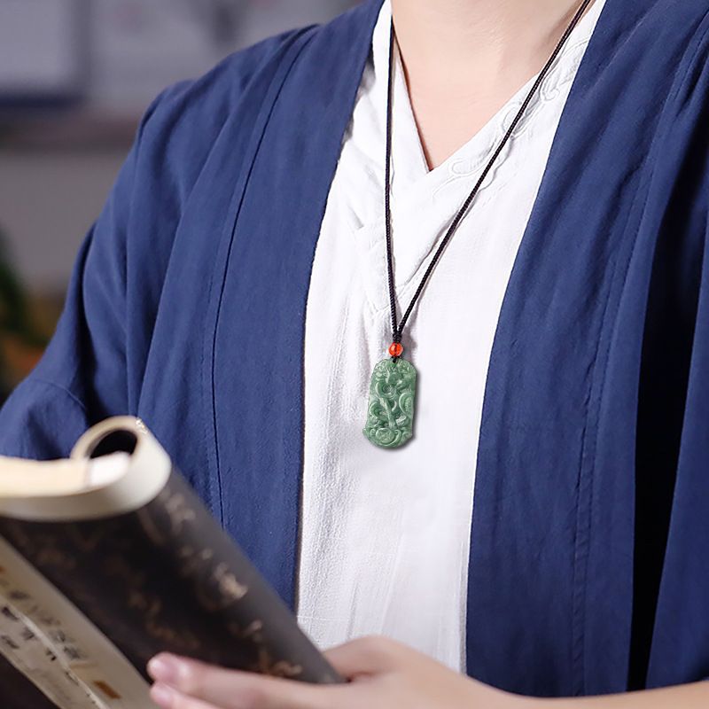 Dragon & Phoenix Couple Jade Pendant Set-Love. Harmony & Lasting Blessings