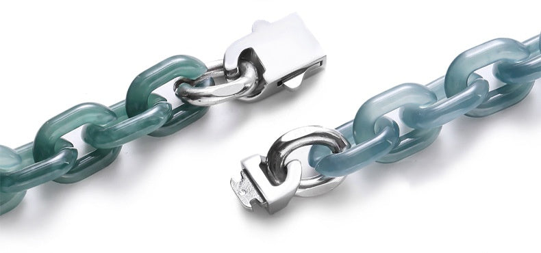 O-Link Natural Jade Cuban Bracelet-Balance. Connection