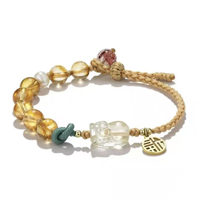 Steady Fortune Pixiu Rutilated Quartz Bracelet