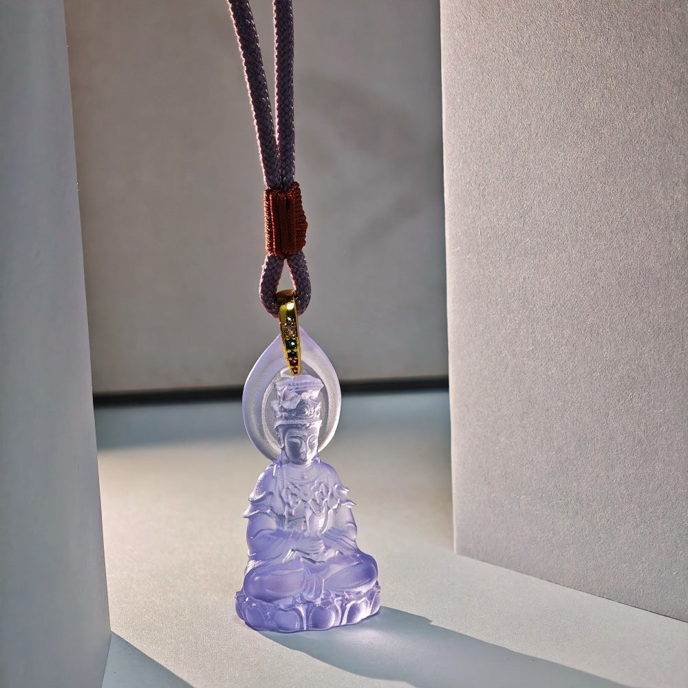 Mazu/Matsu Glaze Pendant¨CProtective Guardian Necklace for Peace & Clarity