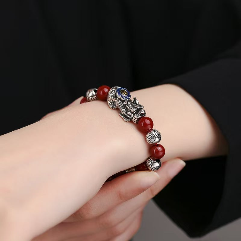 Cinnabar Bead Pixiu Bracelet¨CWealth & Protection