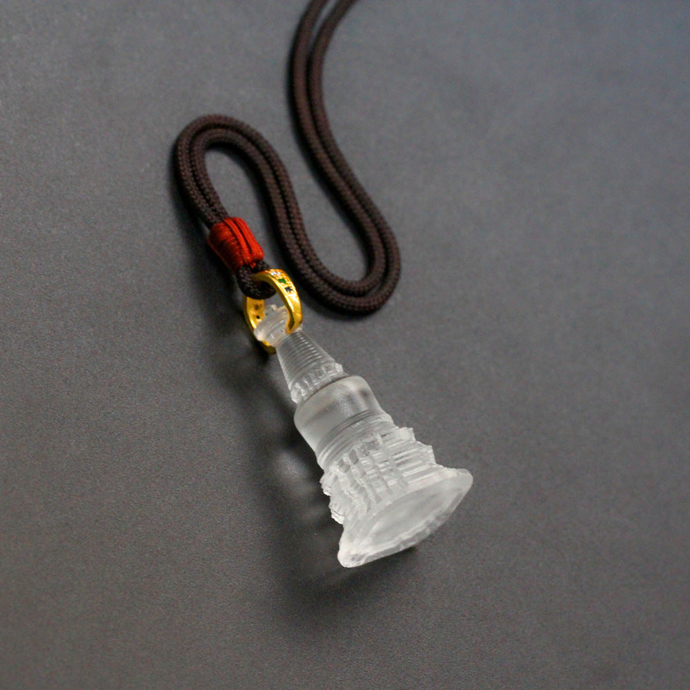 Tibetan Stupa Liuli Pendant-Wisdom Merit & Spiritual Aspiration