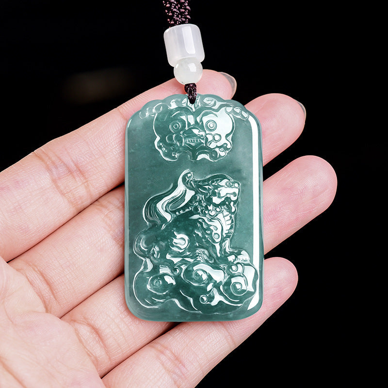 The Guardian of Fortune: Natural Jade Pixiu Prosperity Pendant-Wealth. Protection & Good Fortune