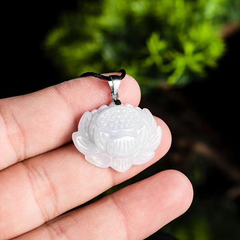 Lotus White Jade Necklace-Purity and Perfection