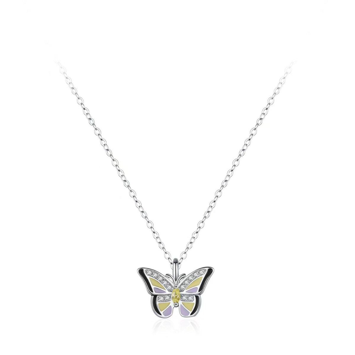 Enchanted Butterfly Silver Necklace-Transformation and Prosperity