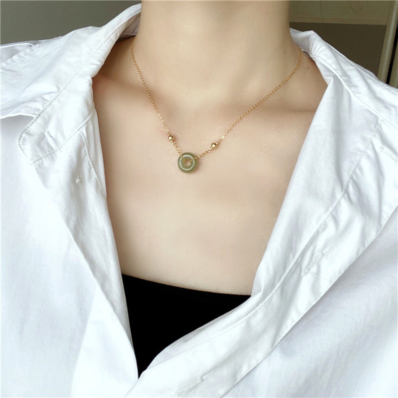 Green Jade Pingan Necklace-Protection and Safety