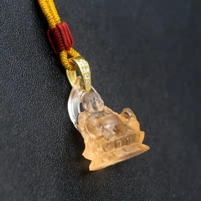 Laughing Buddha Liuli Pendant-Joy Abundance & Contentment