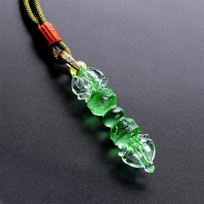 Tibetan Vajra Glaze Pendant Necklace for Mindful Strength