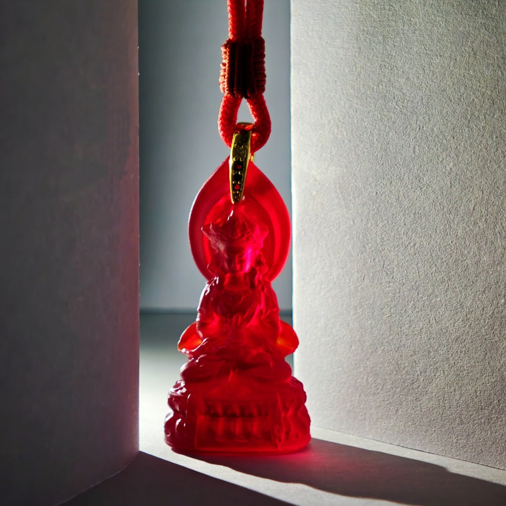 Longevity Buddha Liuli Pendant–Peace. Protection & Long-Life Blessings