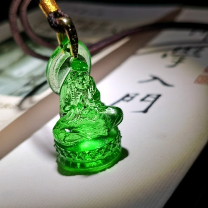 The Zen Pioneer Handcrafted Liuli Meditative Bodhidharma Amulet