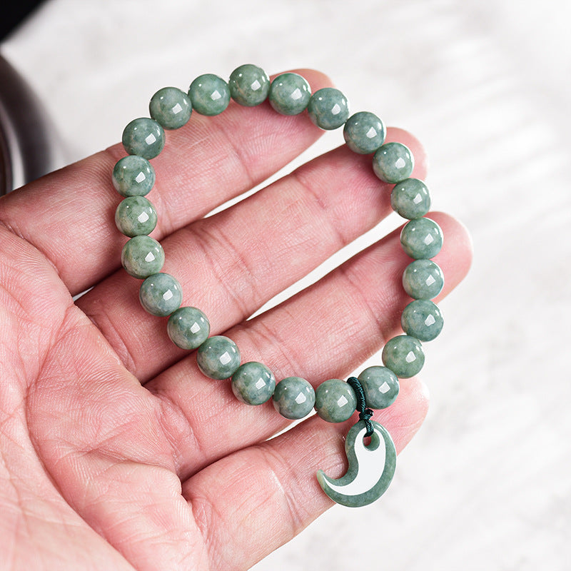 Taiji Magatama Jade Bracelet-Balance, Harmony & Peace