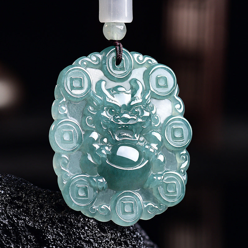 Money Ingot Pixiu Jade Pendant-Wealth. Prosperity & Protection