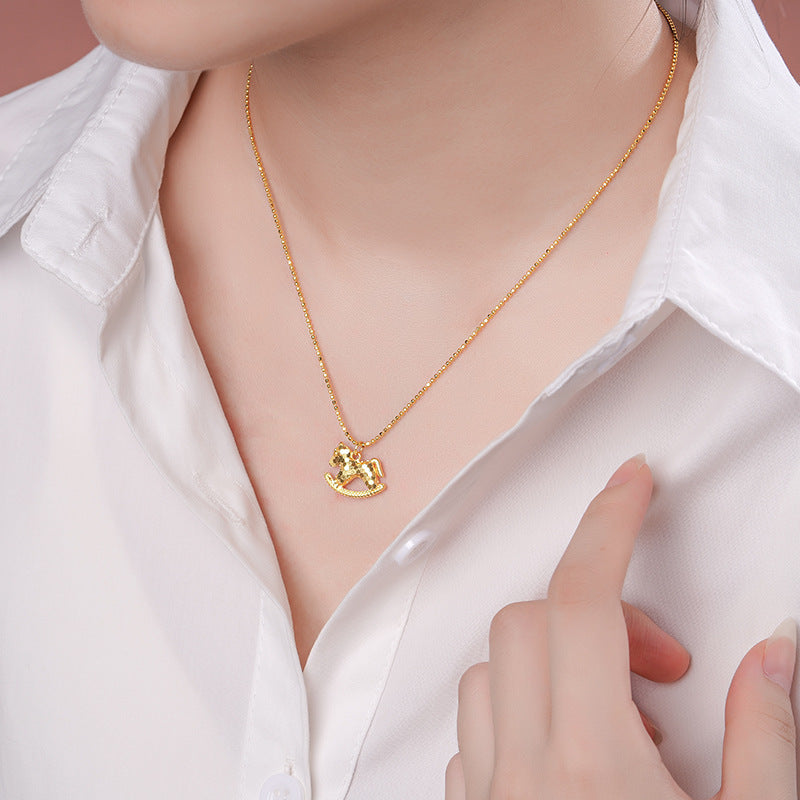 Lucky Spark Horse Golden Necklace-2026 Symbol of Progress & Fortune