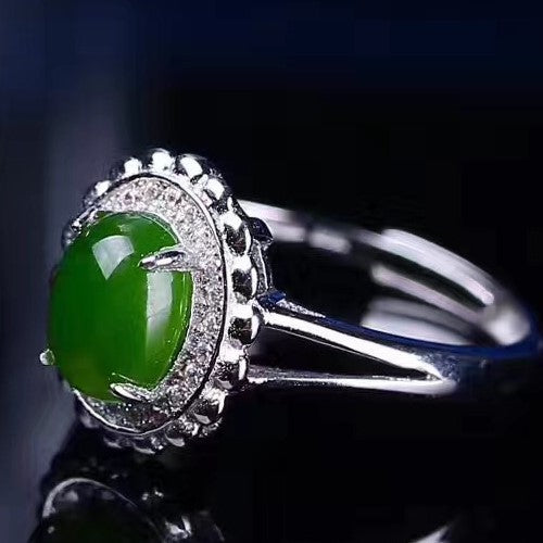Hetian Green Jade Lucky Ring