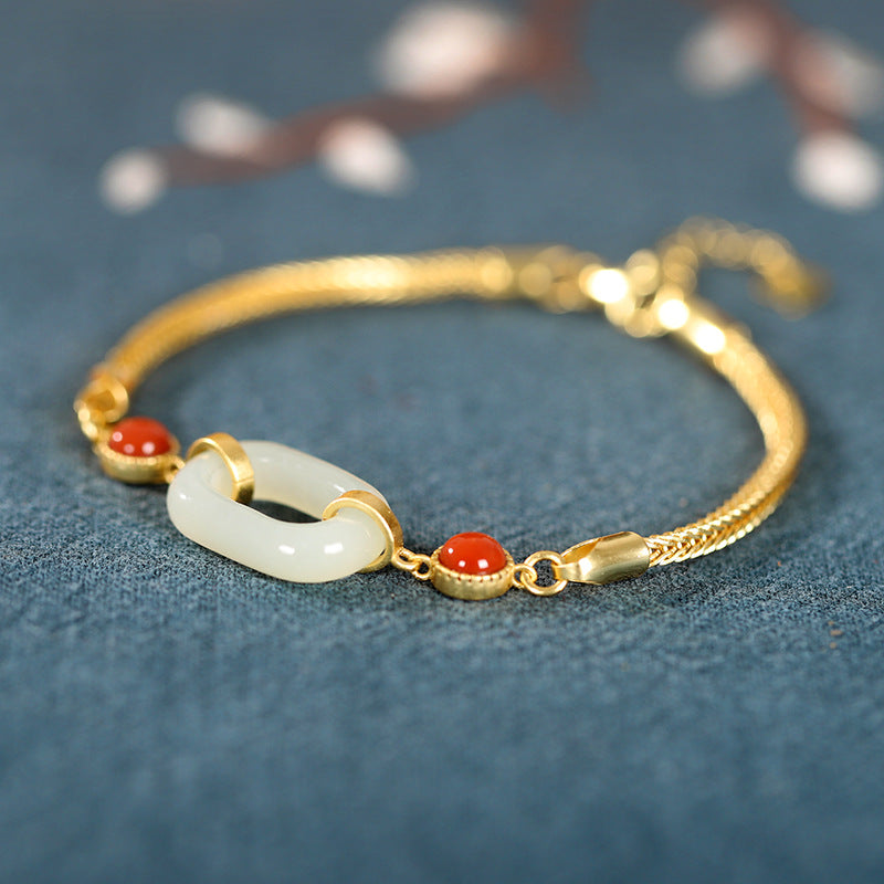 Hetian Jade Pinan Bracelet-Good Fortune and Prosperity