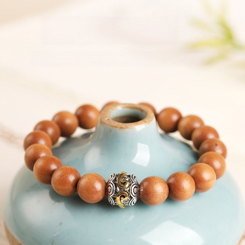 Auspicious Cloud & Six True Words Sandalwood Bracelet-Grounded Intention